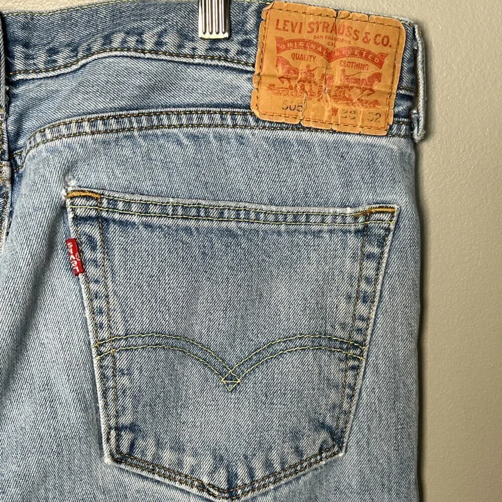 Levi's Jeans Men's 505 Straight Leg Blue Denim‎ 38x32 Classic Fit